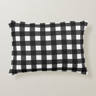 Cojín Decorativo Simple negro y blanco Gingham