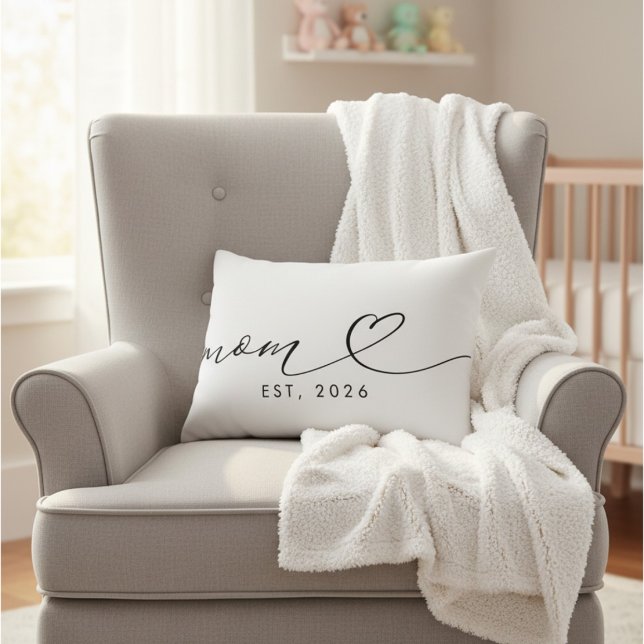 Cojín Decorativo Simple Nueva Mamá Blanco Negro  (Subido por el creador)