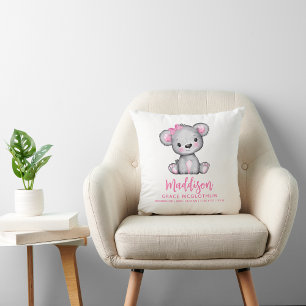Cojín Decorativo Simple Osito Rosa Lindo Bebé Niña