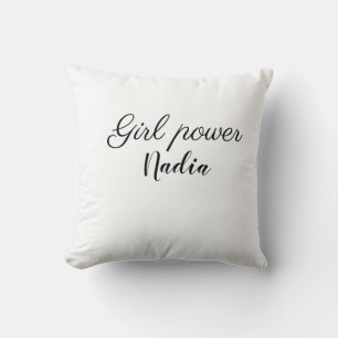 Cojín Decorativo simple poder de chica minimalista agregar texto de