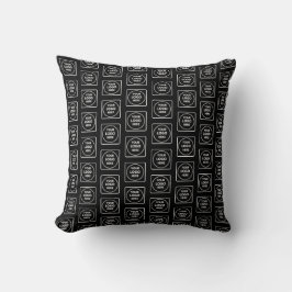 Cojín Decorativo Simple Repeating Logo Black Grey Gradient Throw 