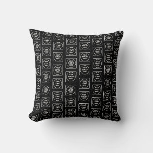 Cojín Decorativo Simple Repeating Logo Black Grey Gradient Throw