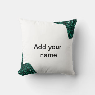Cojín Decorativo Simple sombra verde mínima agregar nombre texto lo