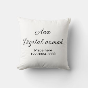 Cojín Decorativo Simple texto mínimo añadir nombre lugar ciudad tel