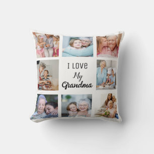 Cojín Decorativo Simple y Chic  Fotocollage para Abuela