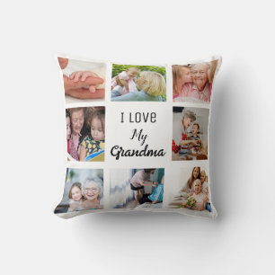Cojín Decorativo Simple y Chic  Fotocollage para Abuela