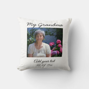 Cojín Decorativo simple y colorida foto mínima de mi abuela año d