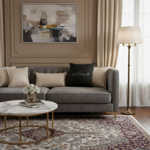 Cojín Decorativo Simple y elegante guion negro y blanco