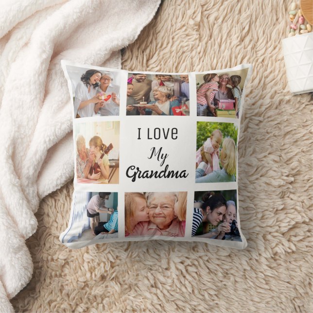 Cojín Decorativo Simple y Moda| Collage de fotos para la abuela (Manta)