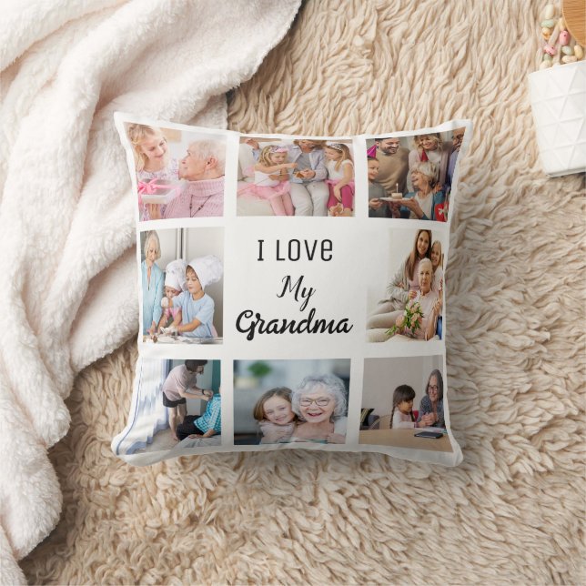 Cojín Decorativo Simple y Moda| Collage de fotos para la abuela (Manta)
