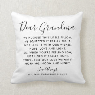Cojín Decorativo Simple y querido mensaje de la abuela, foto del dí