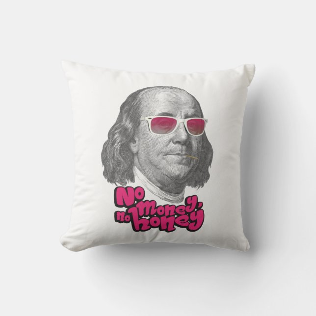 Cojín Decorativo Sin dinero, sin miel (Anverso)