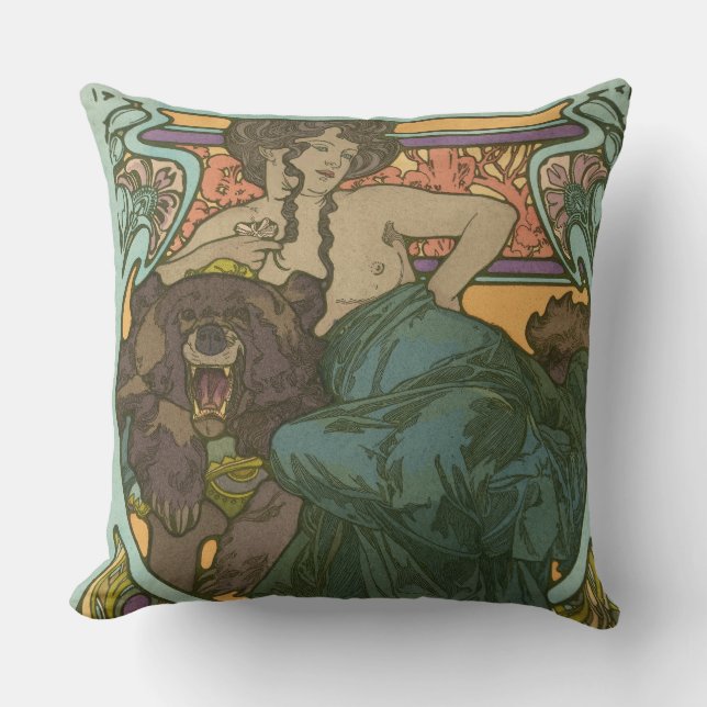 Cojín Decorativo Sin título de Alphonse Mucha (1902) (Anverso)