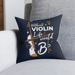 Cojín Decorativo Sin Violín La Vida Sería Plana Músico