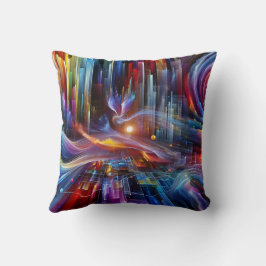 Cojín Decorativo "Sinewaves Of Light" Colorful Modern Futuristic 