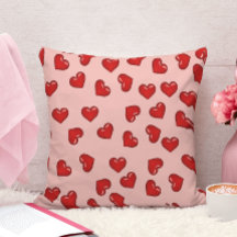 Sinfonía de amor: patrón de corazones rojos sobre