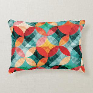 Cojín Decorativo Sinfonía del Círculo: Colorful Abstract Vintage