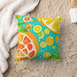 Cojín Decorativo Sinfonía del Citrus: Un Jugoso Delight