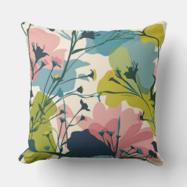 Cojín Decorativo "Sinfonía floral: un patrón vectorial cinemático"