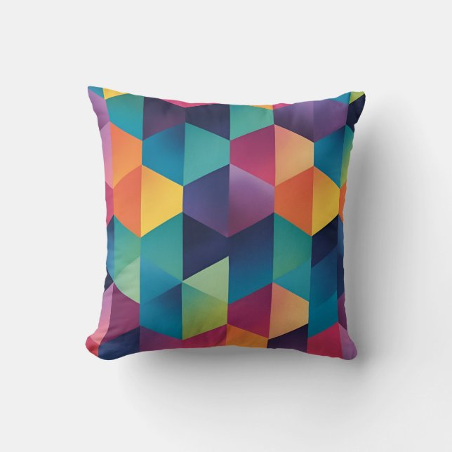 Cojín Decorativo Sinfonía geométrica prismática (Anverso)