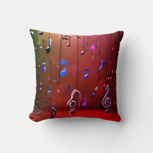 Cojín Decorativo Sinfonía vibrante: Diseño musical de arte multicol