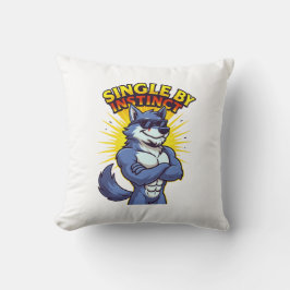 Cojín Decorativo Single by Instinct – Cool Wolf Cartoon Funny