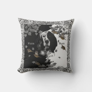 Cojín Decorativo Sintetizador de inglés blanco y negro