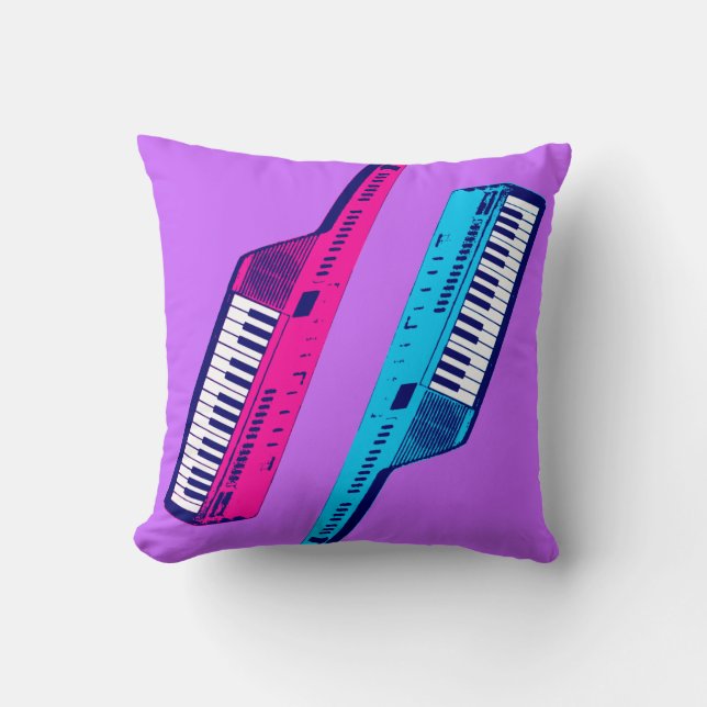 Cojín Decorativo Sintetizador Keytar Retro 80 (Anverso)