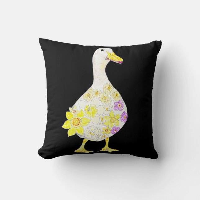 Cojín Decorativo Sintiendo Floral Pato (Anverso)