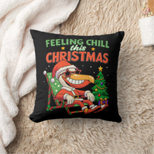 Cojín Decorativo Sintiéndose Tranquilo Este Pelícano Navideño Retro