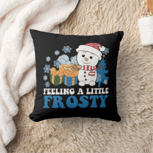 Cojín Decorativo Sintiéndose un poco helado muñeco de nieve nieve N