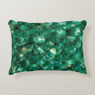 Cojín Decorativo Sirena Brillante Verde Imprimir
