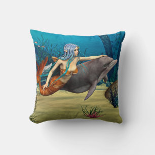 Cojín Decorativo Sirena con delfín