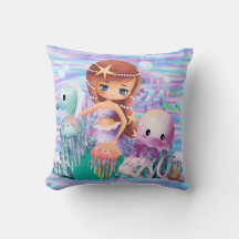 Sirena con una estrella en el cabello jugando en e