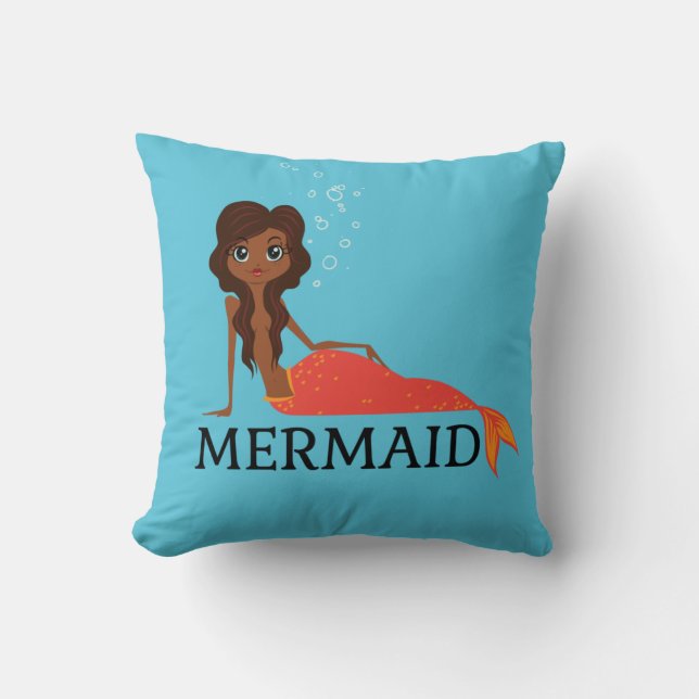 Cojín Decorativo Sirena Cuta (Hermosa Chica Negra) (Anverso)