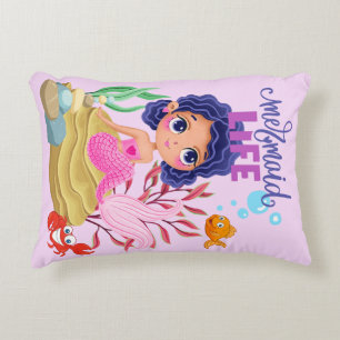Cojín Decorativo Sirena de Bajo el Mar Personalizada