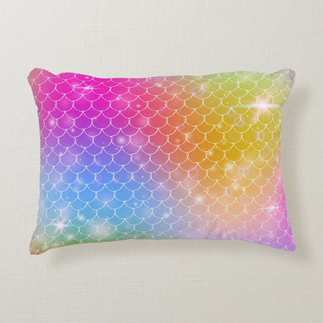 Cojín Decorativo Sirena de princesa: Kawaii analiza el fondo (Anverso)