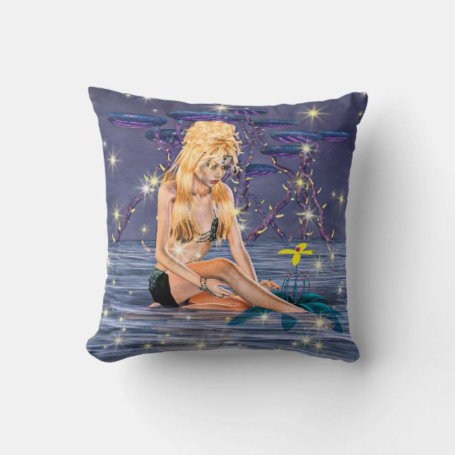 Cojín Decorativo Sirena Dorada (Anverso)