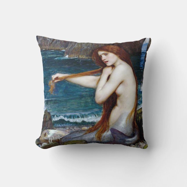 Cojín Decorativo Sirena, John William Waterhouse (Anverso)