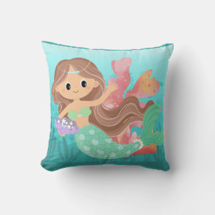 Cojín Decorativo Sirena jugando en el océano