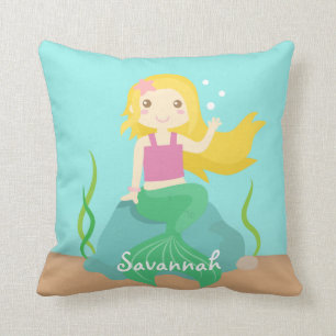 Cojín Decorativo Sirena Linda y Hermosa para Bajo el Mar