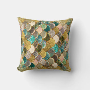 Cojín Decorativo Sirena Multi Color Brillo Glam Escamas Femenina