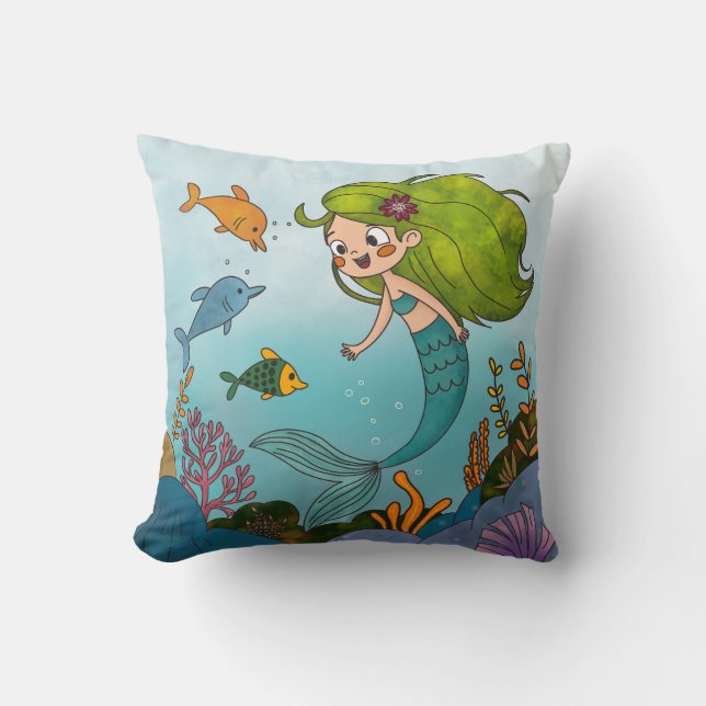Cojín Decorativo Sirena pequeña (Anverso)
