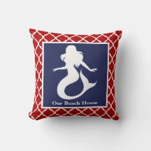 Sirena Rojo Blanco Azul Náutico Personalizar Nombr