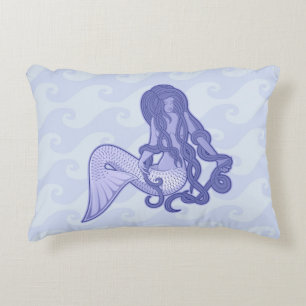 Cojín Decorativo Sirena sentada azul