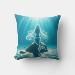 Cojín Decorativo Sirena submarina iluminada con sol