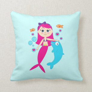 Cojín Decorativo Sirena y delfín