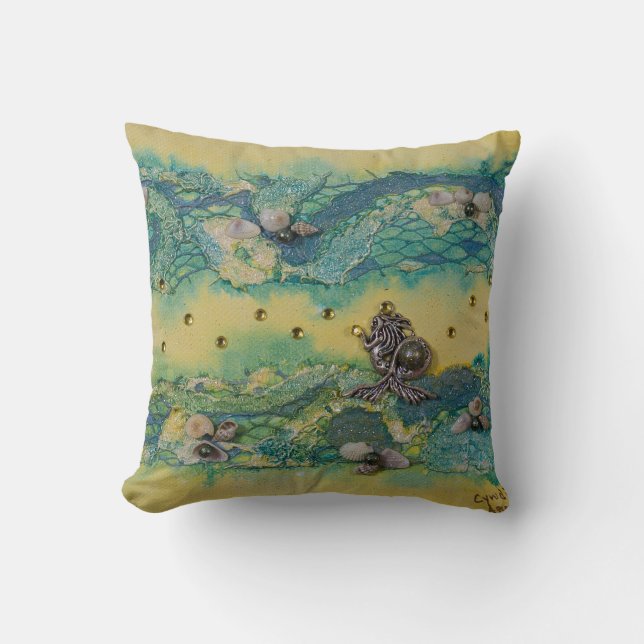 Cojín Decorativo Sirena y encaje (Anverso)
