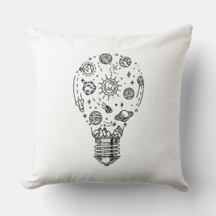 Cojín Decorativo Sistema solar Doodle en bombilla