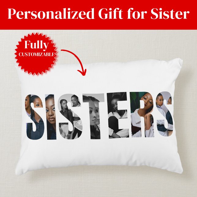 Cojín Decorativo Sisters Photo Collage Accent Pillow (Sisters Photo Collage Accent Pillow)